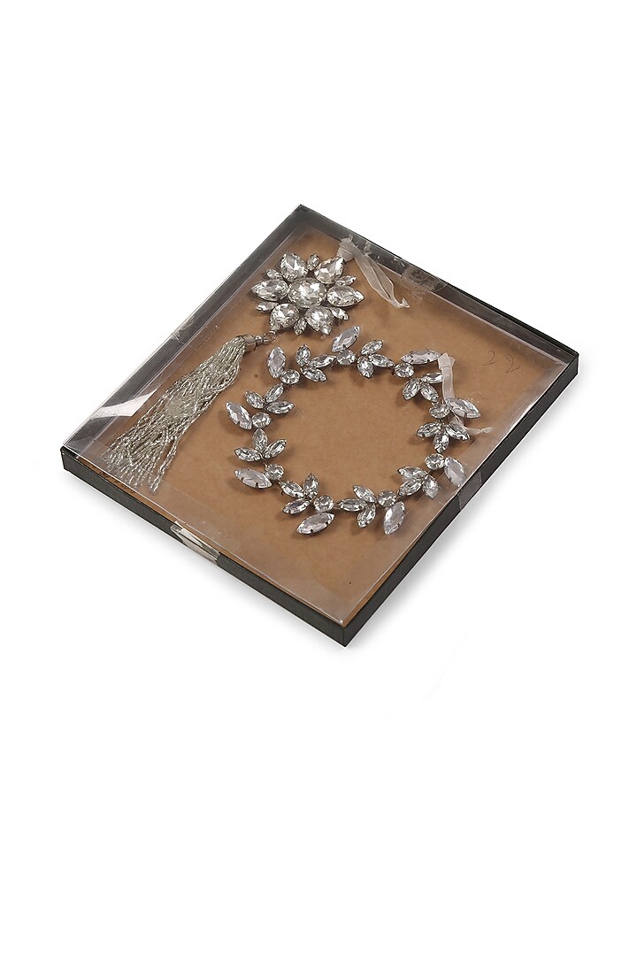 Silver Tone Crystal Star Ornament & Crystal Wreath (Set of 2) by Amoliconcepts at Pernia's Pop Up Shop