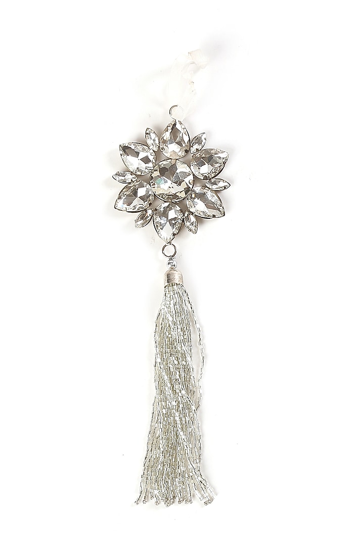 Silver Tone Crystal Star Ornament & Crystal Wreath (Set of 2) by Amoliconcepts at Pernia's Pop Up Shop