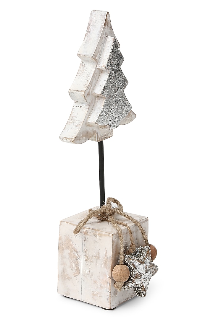 White Wooden Tree With Silver Foiling by Amoliconcepts at Pernia's Pop Up Shop
