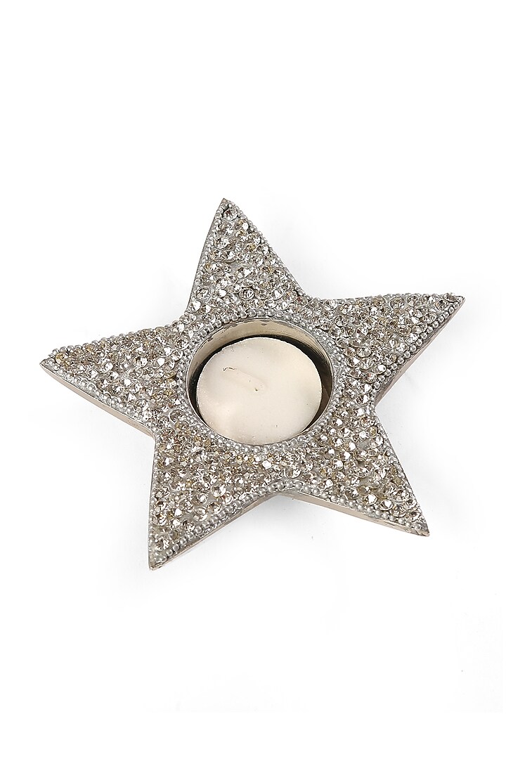 Silver Star Candle Holder With Rhinestones by Amoliconcepts at Pernia's Pop Up Shop