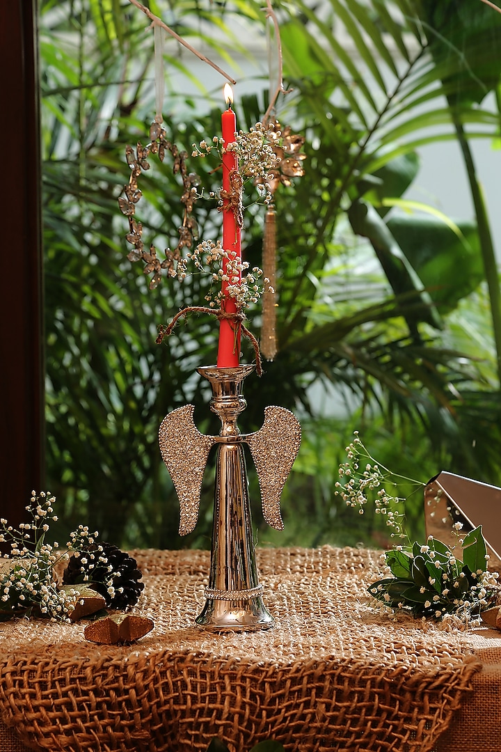 Angel Candle Holder With Rhine Stones by Amoliconcepts