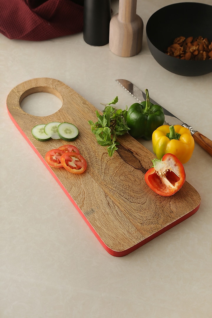 Natural Red Mango Wood Cheese Board by Amoliconcepts