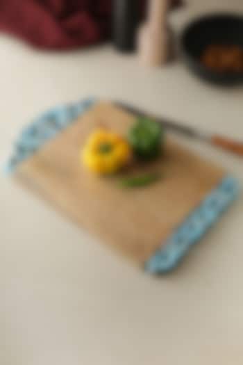 Natural & Turquoise Blue Mango Wood Cheese Board by Amoliconcepts at Pernia's Pop Up Shop
