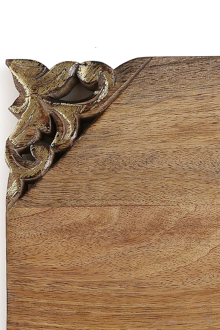 Natural & Antique Gold Mango Wood Cheese Board by Amoliconcepts at Pernia's Pop Up Shop