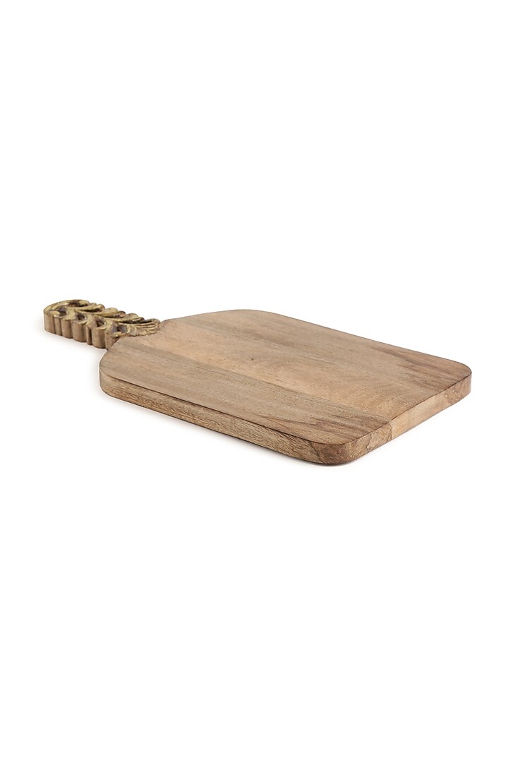 Natural & Antique Gold Mango Wood Cheese Board by Amoliconcepts at Pernia's Pop Up Shop