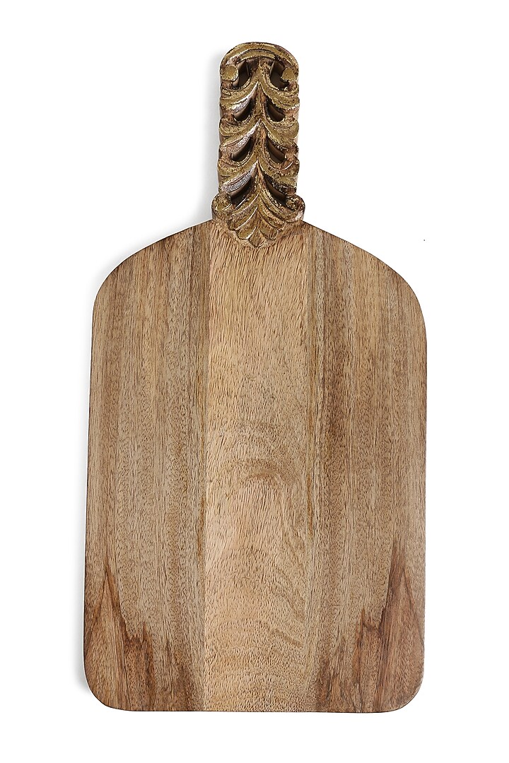 Natural & Antique Gold Mango Wood Cheese Board by Amoliconcepts at Pernia's Pop Up Shop