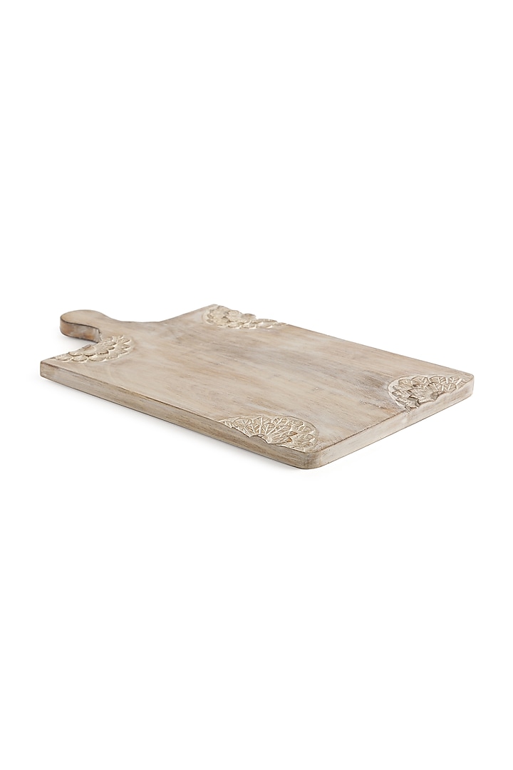 Natural Mango Wood White Finish Cheese Board by Amoliconcepts at Pernia's Pop Up Shop