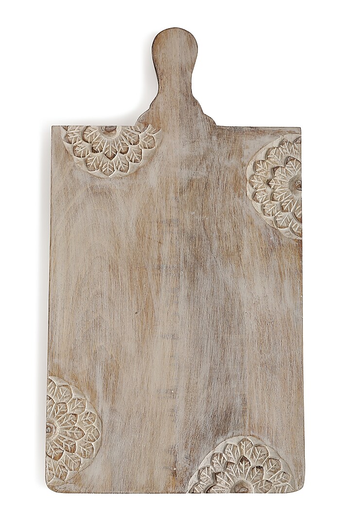 Natural Mango Wood White Finish Cheese Board by Amoliconcepts at Pernia's Pop Up Shop