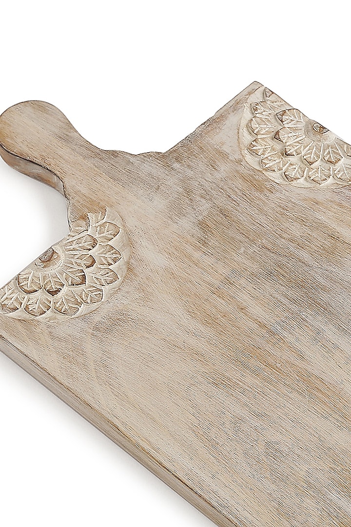 Natural Mango Wood White Finish Cheese Board by Amoliconcepts at Pernia's Pop Up Shop