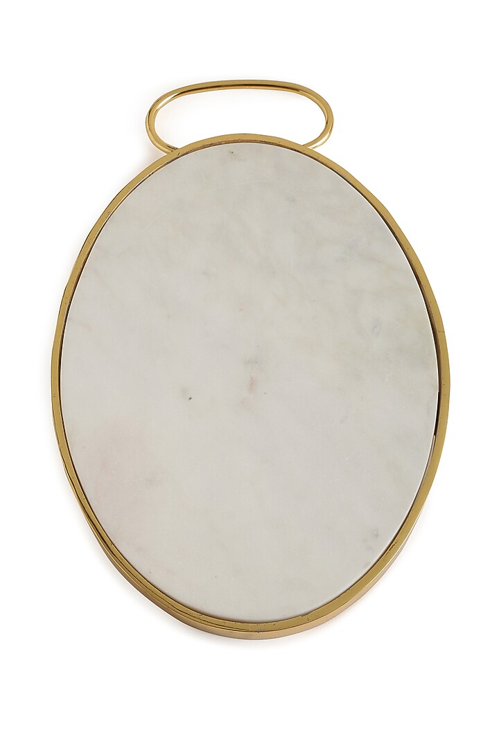 Gold Tone & White Marble Cheese Board by Amoliconcepts at Pernia's Pop Up Shop