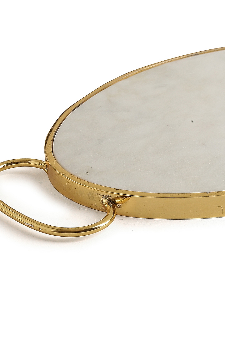Gold Tone & White Marble Cheese Board by Amoliconcepts at Pernia's Pop Up Shop