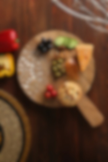 Natural & White Wash Mango Wood Floral Cheese Board by Amoliconcepts at Pernia's Pop Up Shop