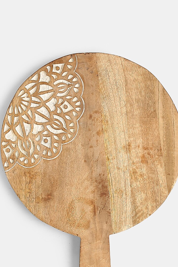 Natural & White Wash Mango Wood Floral Cheese Board by Amoliconcepts at Pernia's Pop Up Shop