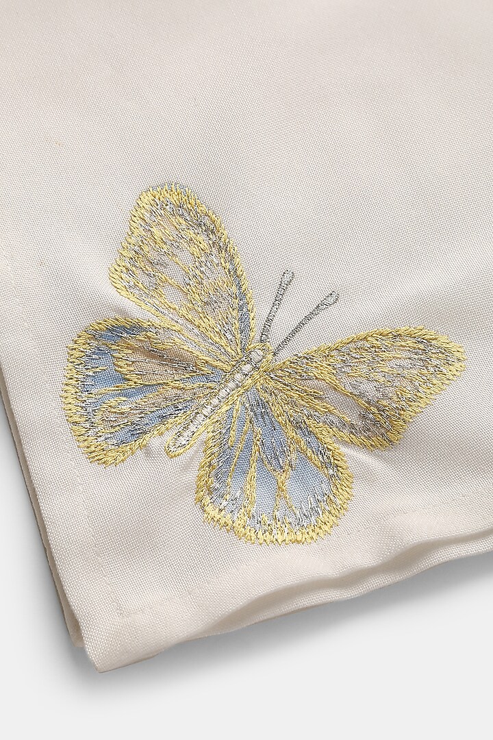 Off-White Cotton Dinner Napkins Set Of 4 by Amoliconcepts at Pernia's Pop Up Shop
