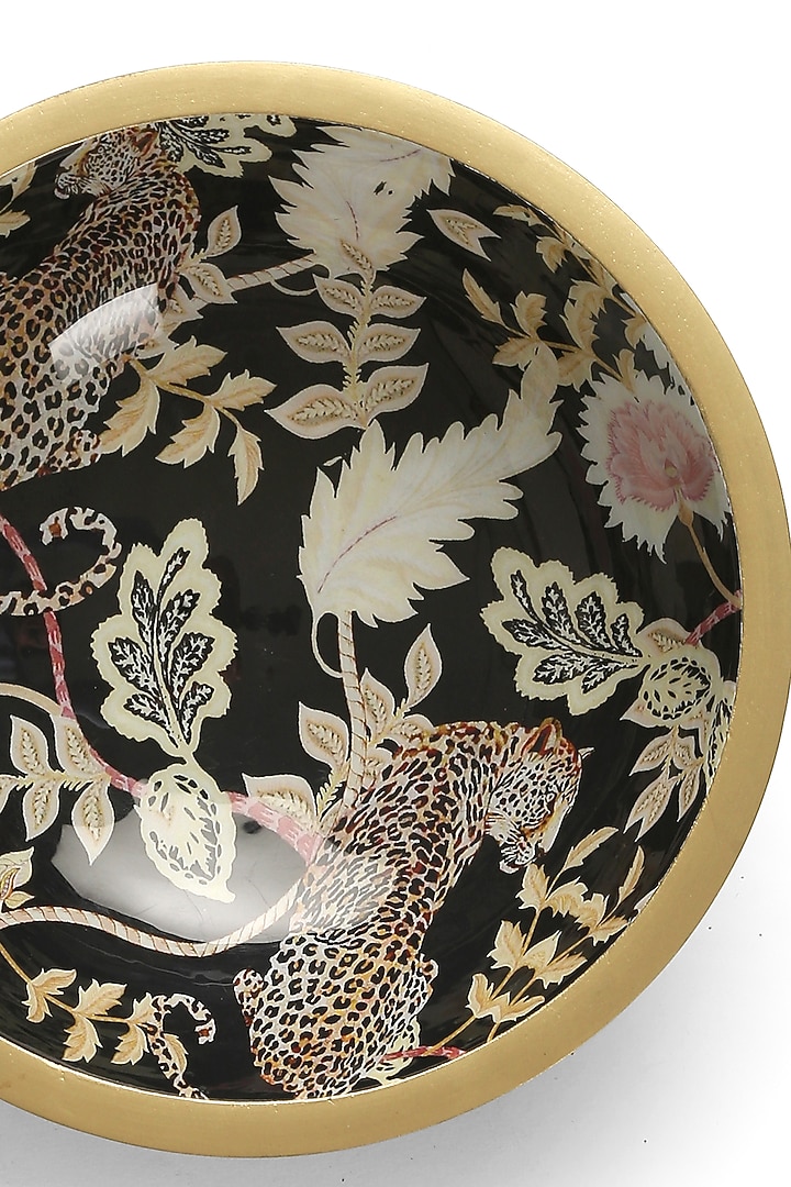 Multi-Colored Mango Wood Forest Design Decal Bowl by Amoliconcepts at Pernia's Pop Up Shop