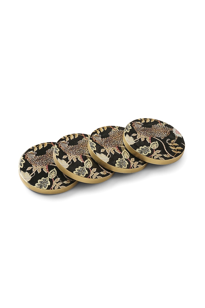 Blue & Multi-Colored Mango Wood Coaster by Amoliconcepts at Pernia's Pop Up Shop