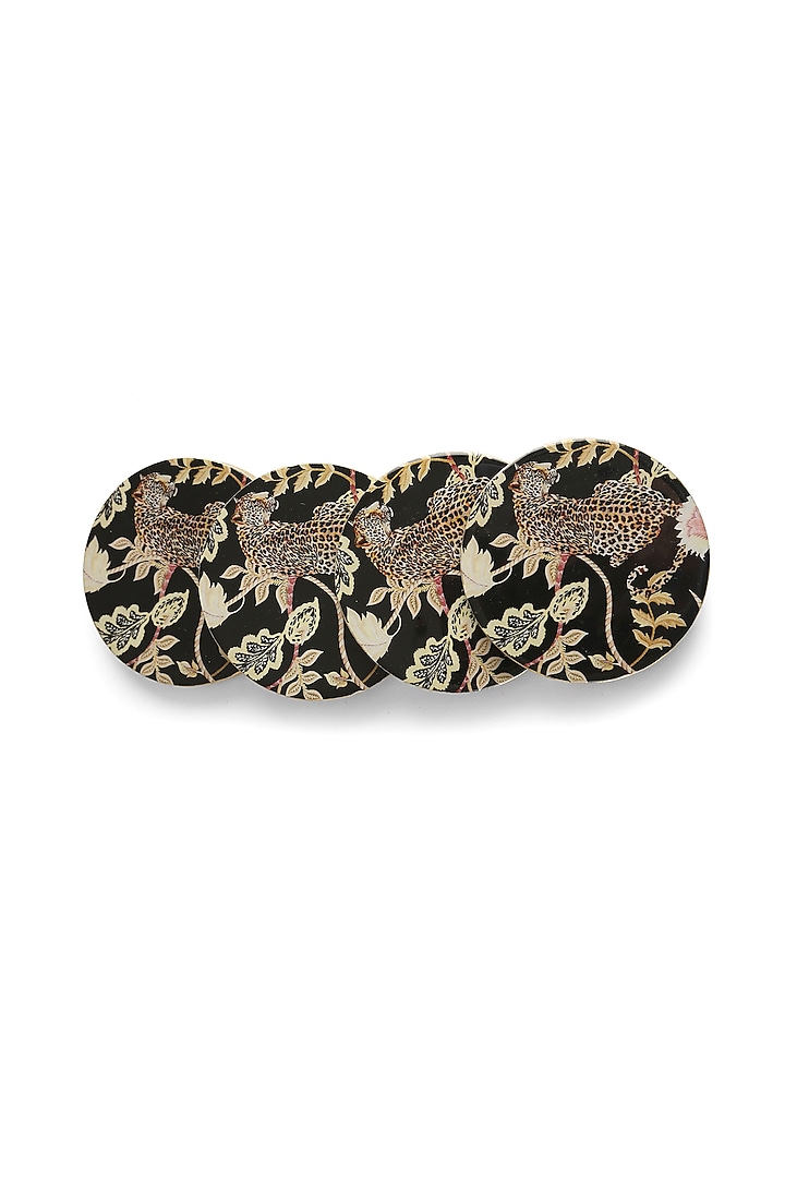 Blue & Multi-Colored Mango Wood Coaster by Amoliconcepts at Pernia's Pop Up Shop