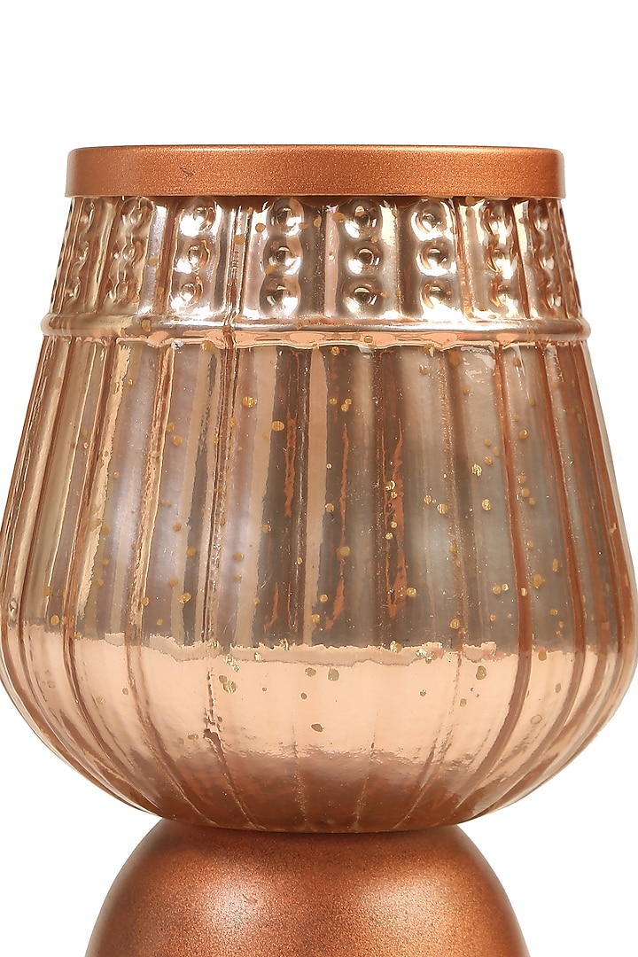 Silver & peach Mercury Glass With Iron Candle Holder by Amoliconcepts at Pernia's Pop Up Shop