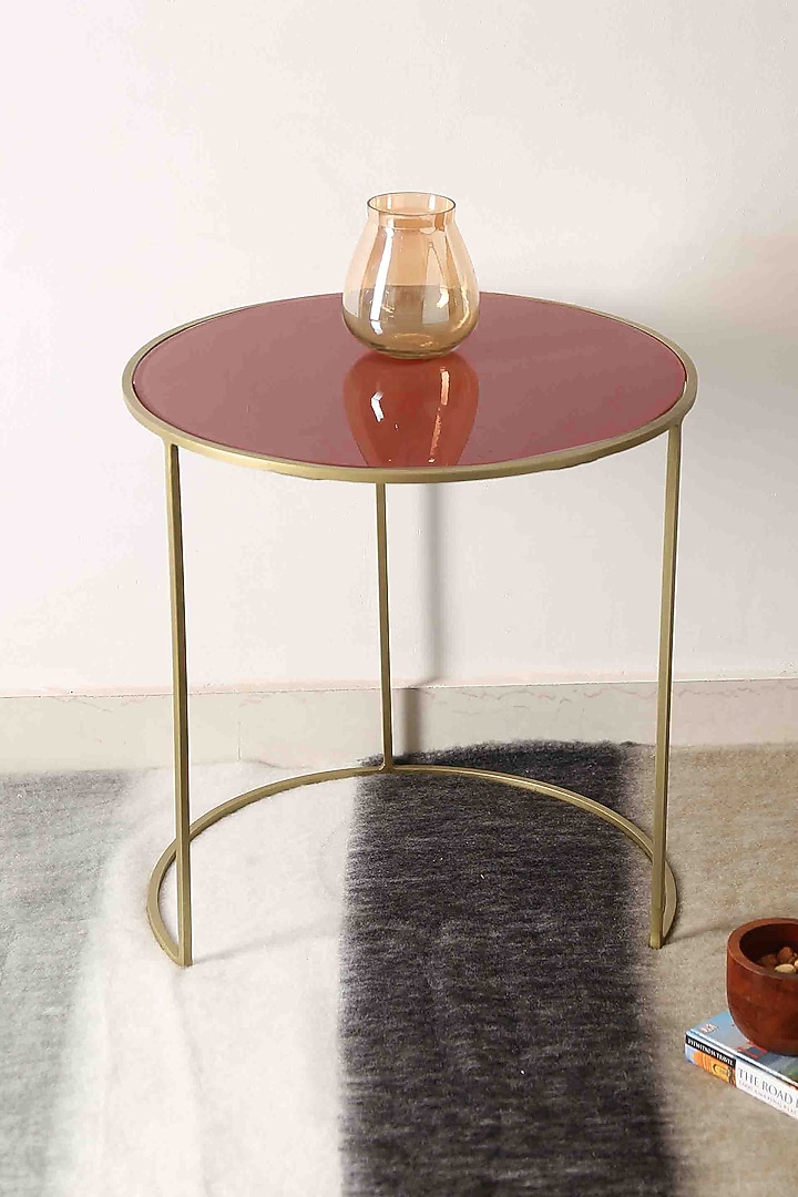 Light Red Handcrafted Coffee Table (Set of 2) by Amoliconcepts at Pernia's Pop Up Shop