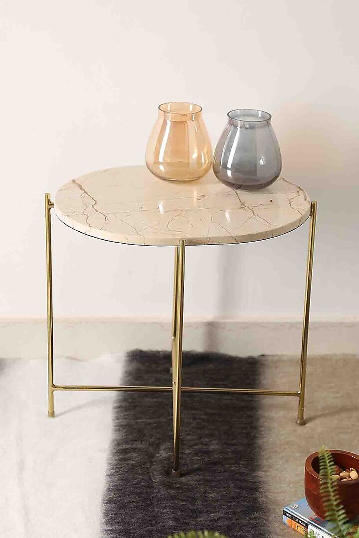 Cherry & Beige Handcrafted Coffee Table (Set of 2) by Amoliconcepts at Pernia's Pop Up Shop