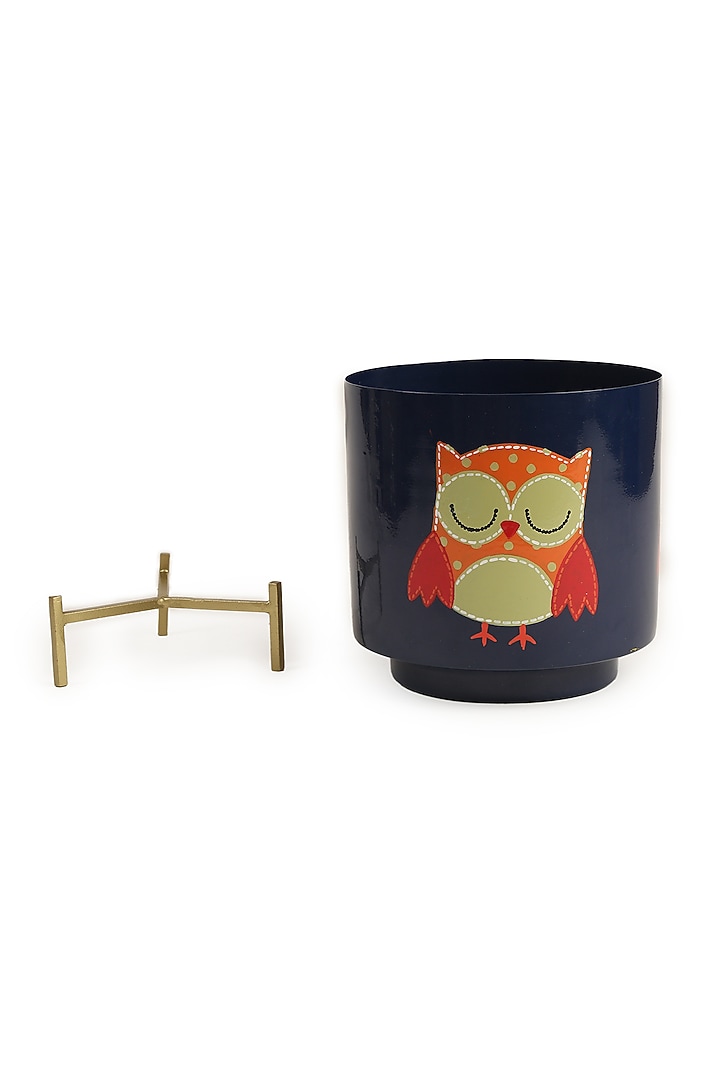 Blue Hand-Painted Planter by Amoliconcepts at Pernia's Pop Up Shop