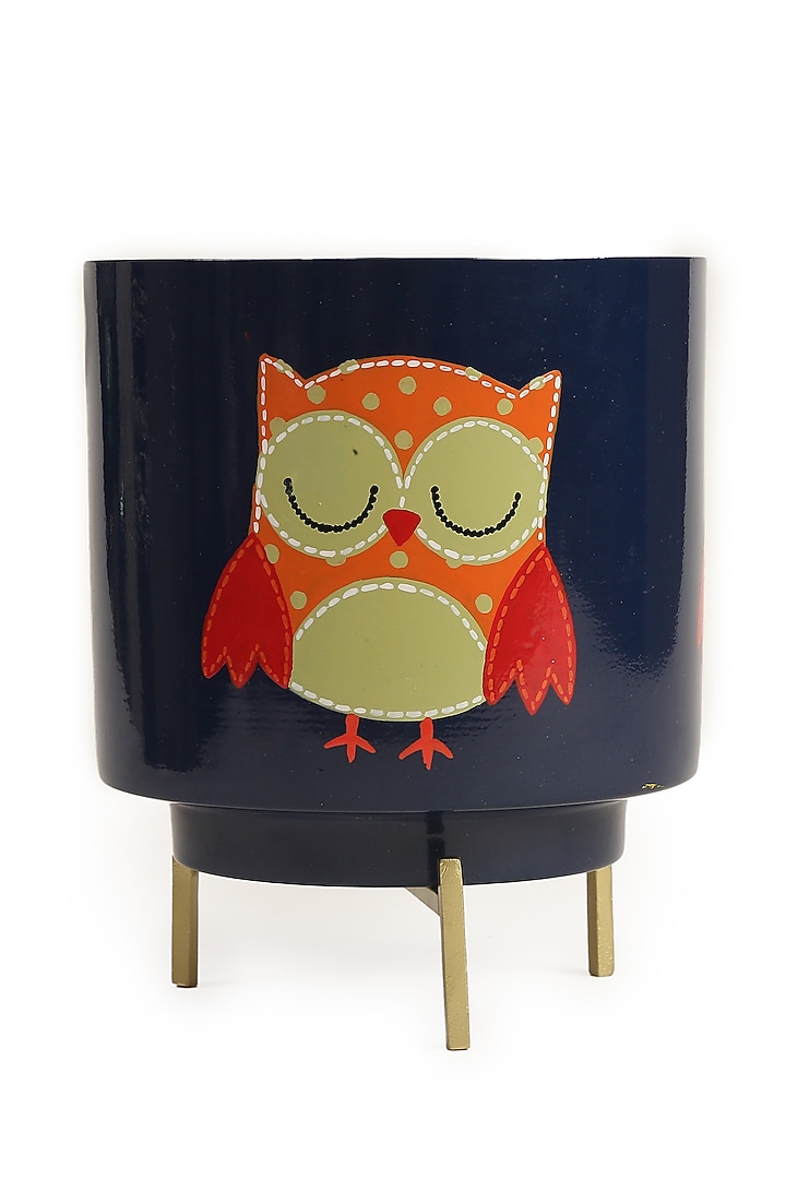 Blue Hand-Painted Planter by Amoliconcepts at Pernia's Pop Up Shop