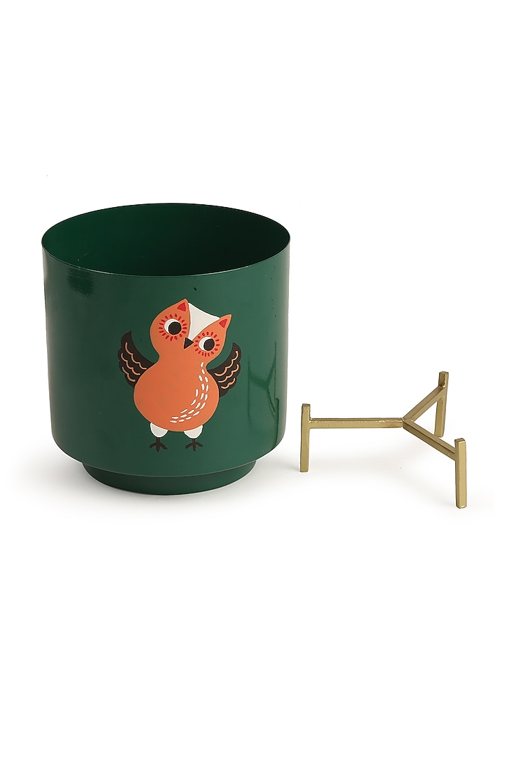Green Hand-Painted Planter by Amoliconcepts at Pernia's Pop Up Shop