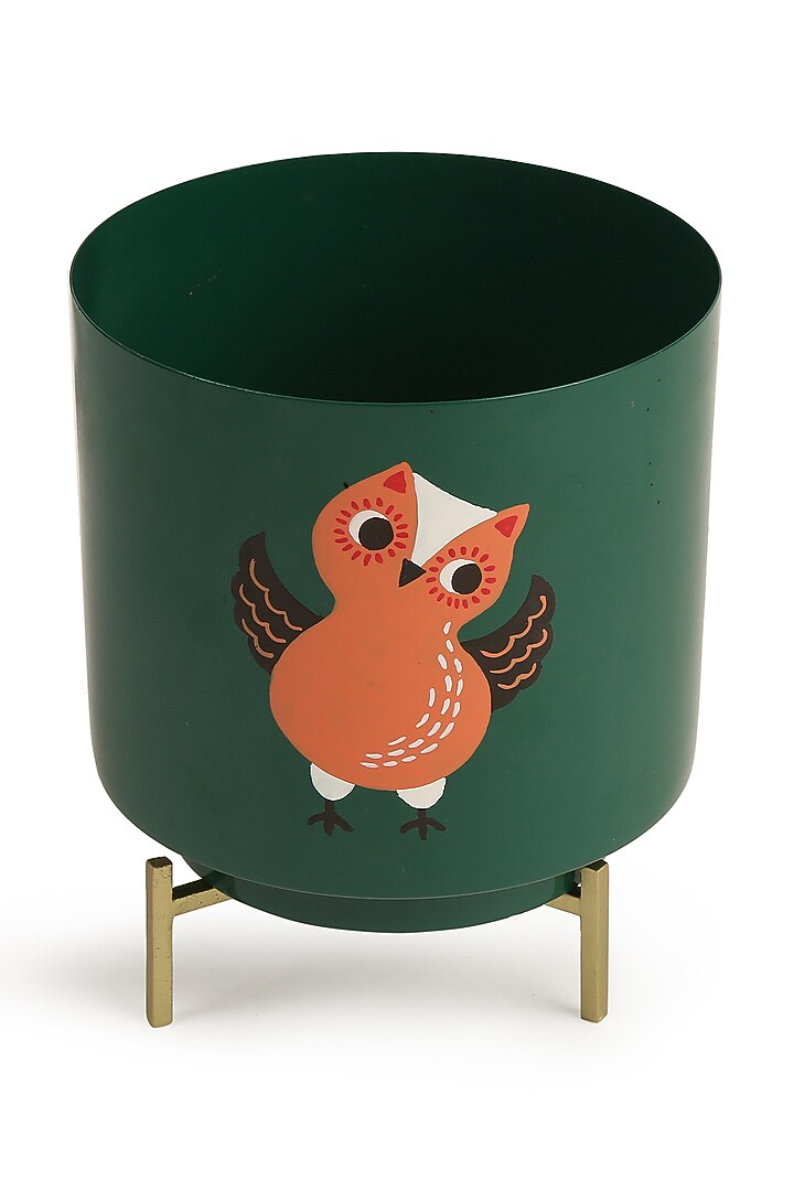 Green Hand-Painted Planter by Amoliconcepts at Pernia's Pop Up Shop