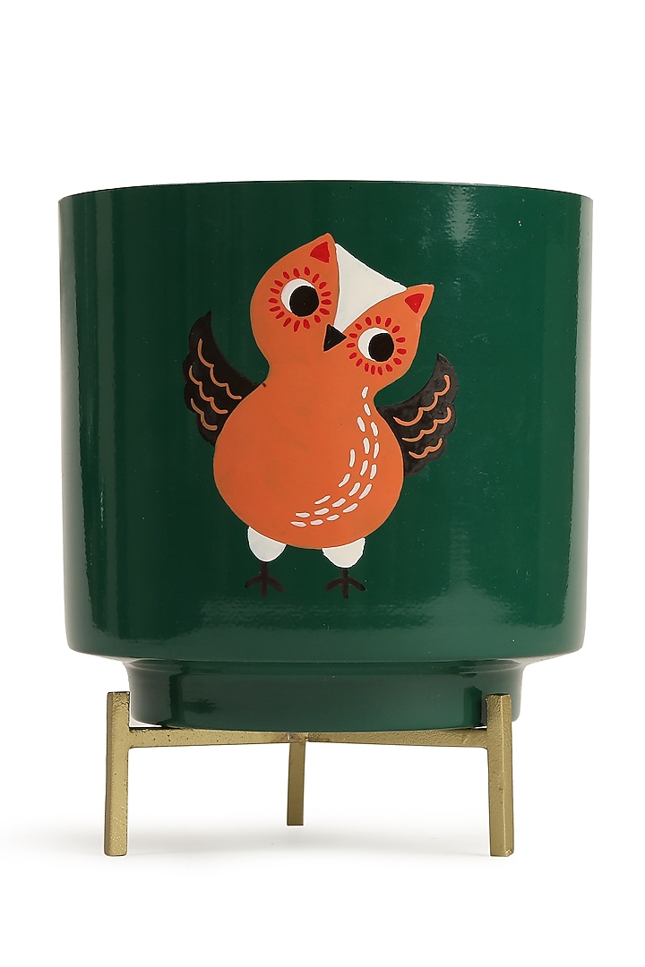 Green Hand-Painted Planter by Amoliconcepts at Pernia's Pop Up Shop