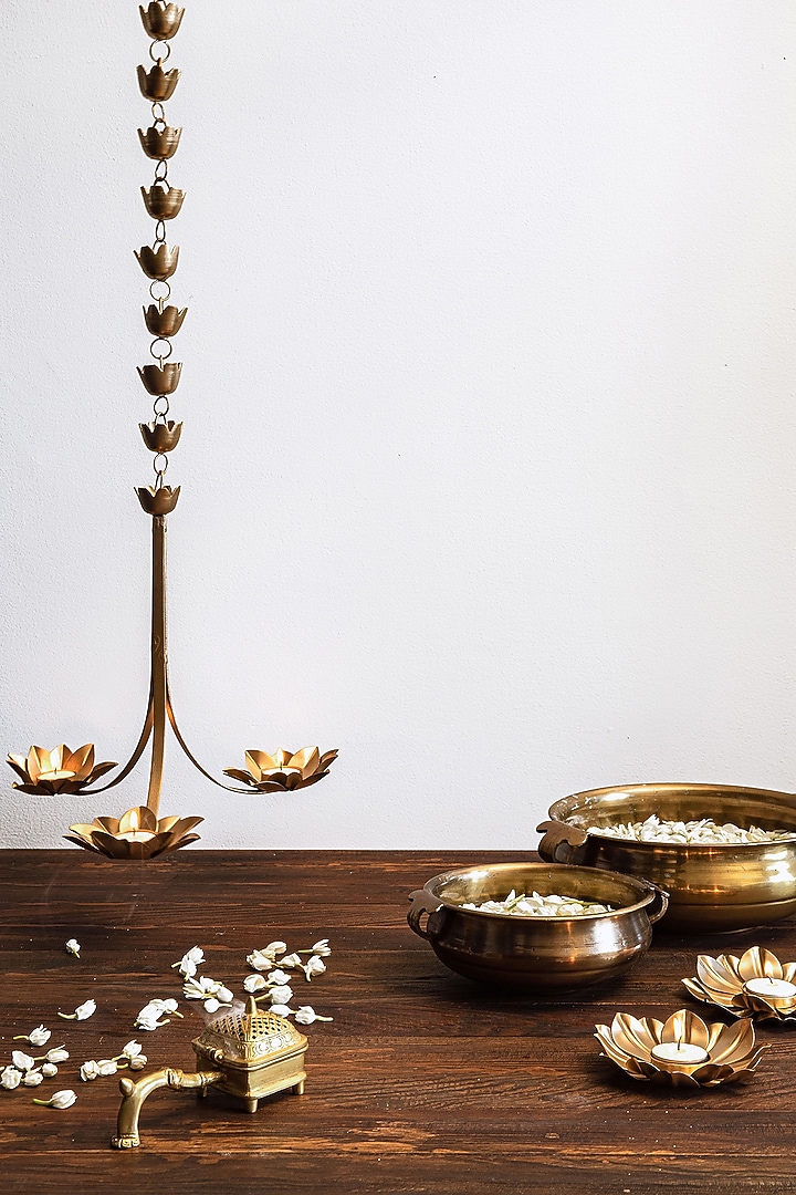 Matte Gold Iron Tealight Holder by Amoliconcepts at Pernia's Pop Up Shop
