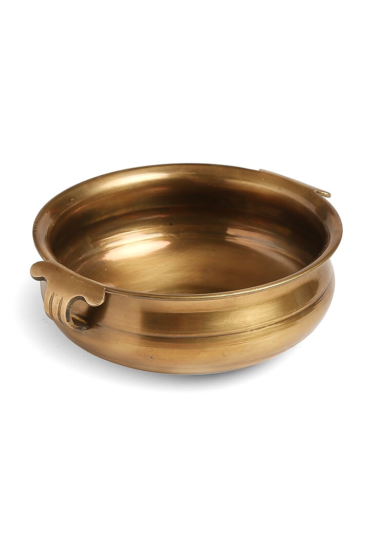 Antique Gold Finish Brass Urli by Amoliconcepts at Pernia's Pop Up Shop