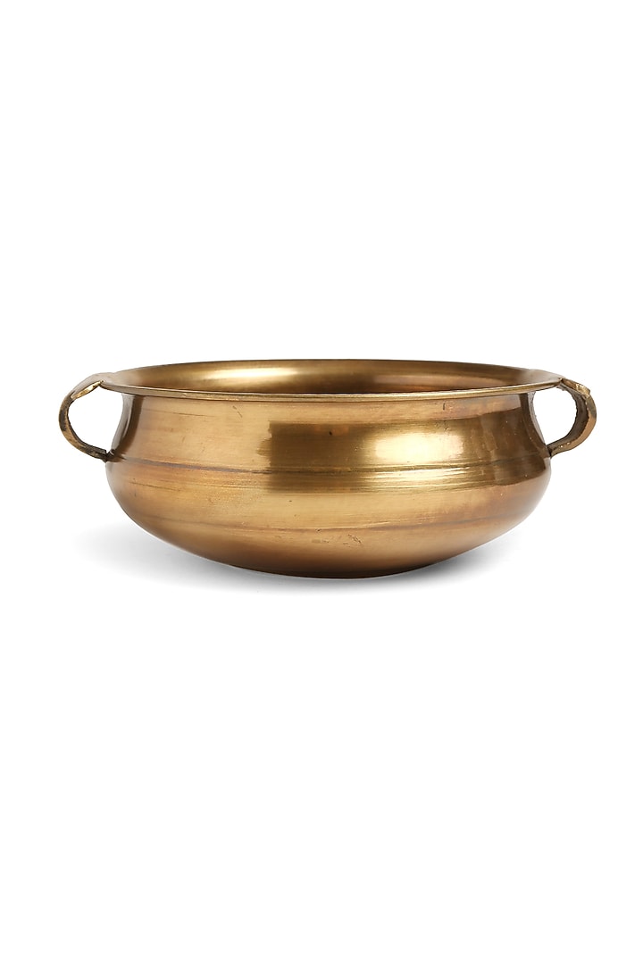 Antique Gold Finish Brass Urli by Amoliconcepts at Pernia's Pop Up Shop