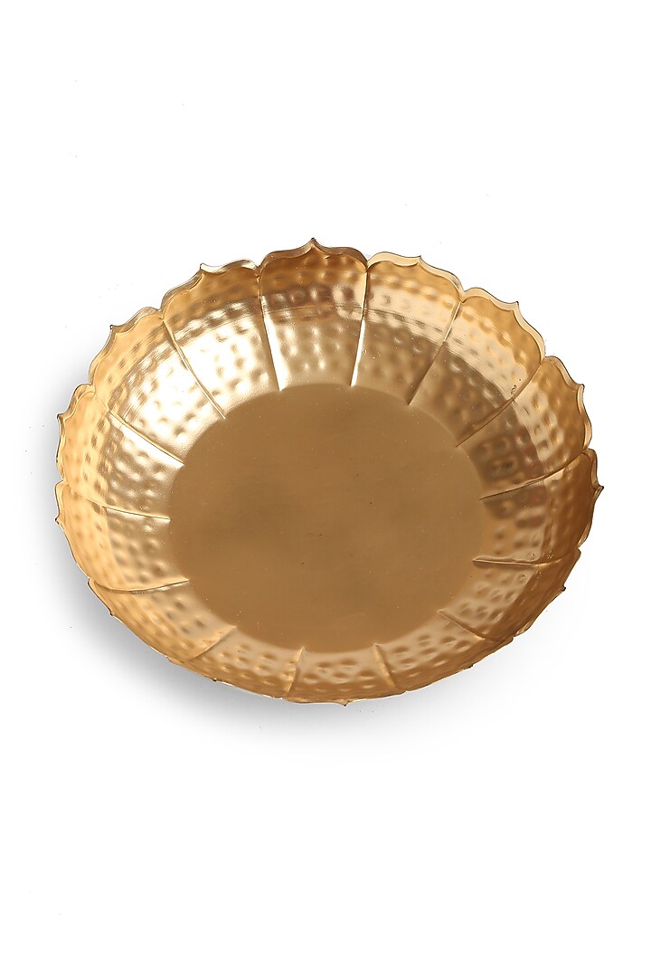 Matte Gold Iron Flower Urli by Amoliconcepts at Pernia's Pop Up Shop