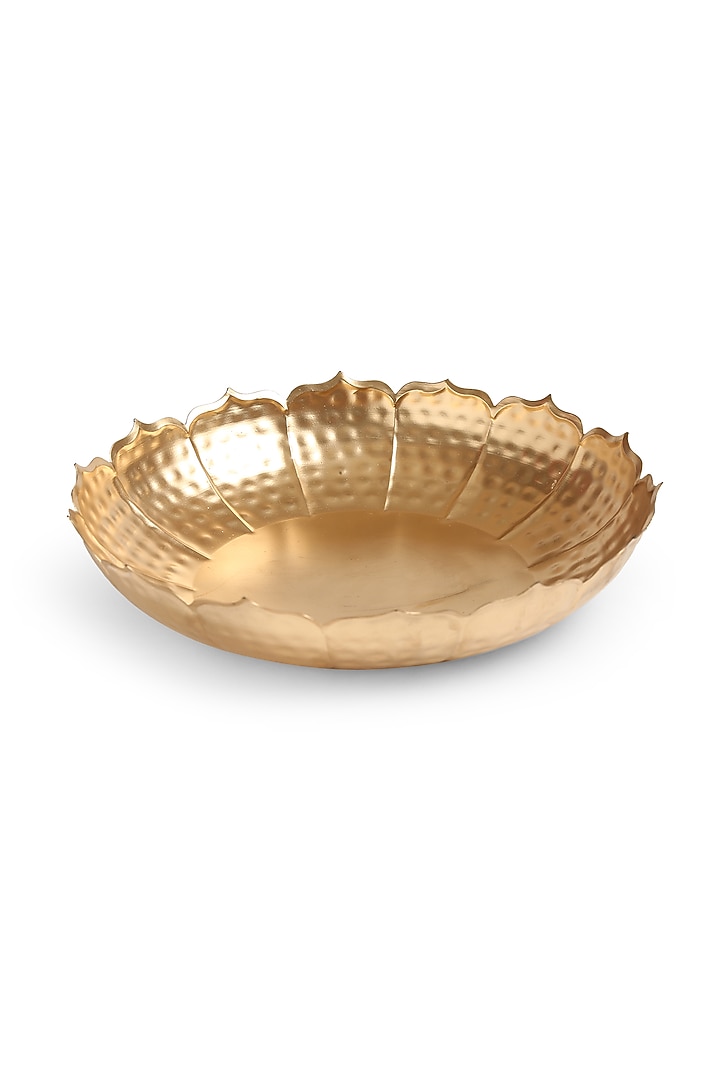 Matte Gold Iron Flower Urli by Amoliconcepts at Pernia's Pop Up Shop