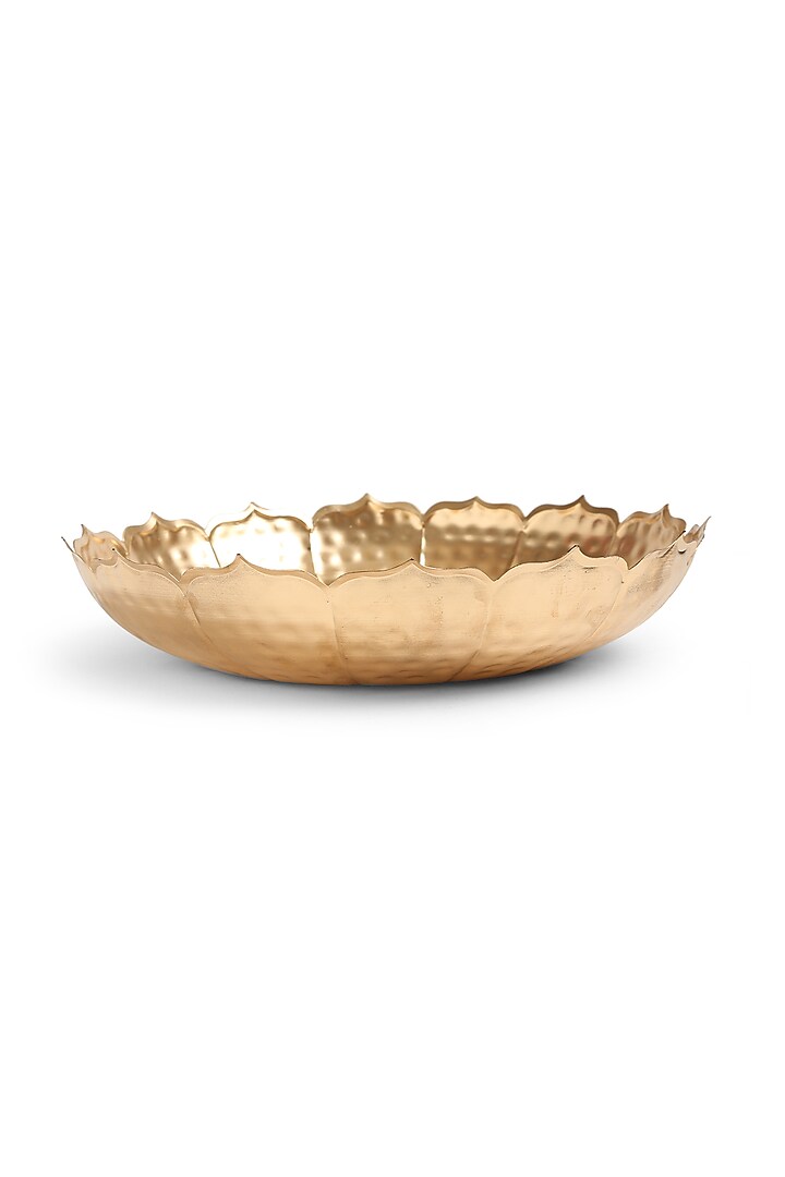 Matte Gold Iron Flower Urli by Amoliconcepts at Pernia's Pop Up Shop