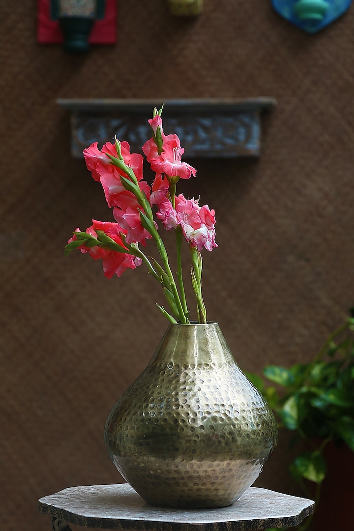 Antique Gold Iron Vase by Amoliconcepts