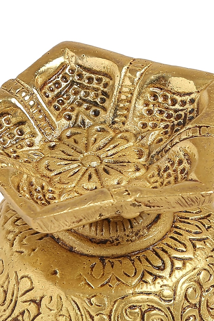 Antique Gold Flower Shaped Brass Diya by Amoliconcepts at Pernia's Pop Up Shop