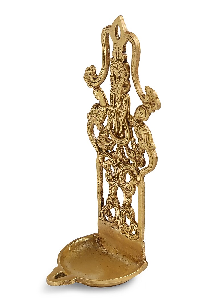 Antique Gold Brass Wall Diya by Amoliconcepts at Pernia's Pop Up Shop