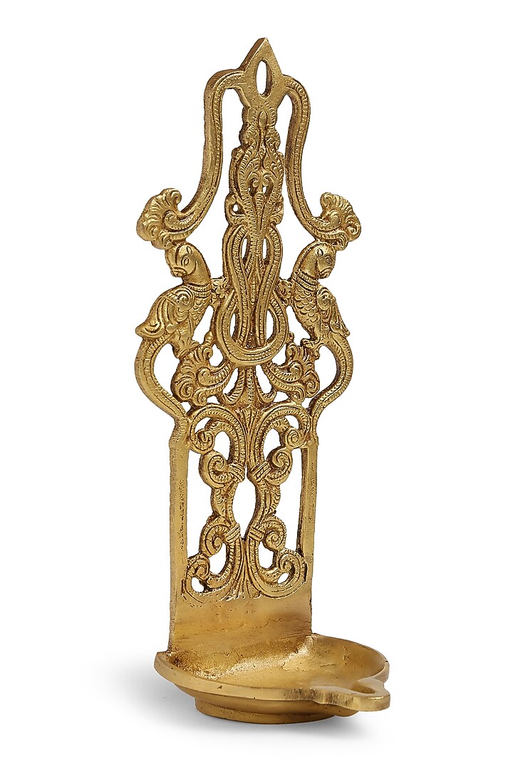 Antique Gold Brass Wall Diya by Amoliconcepts at Pernia's Pop Up Shop