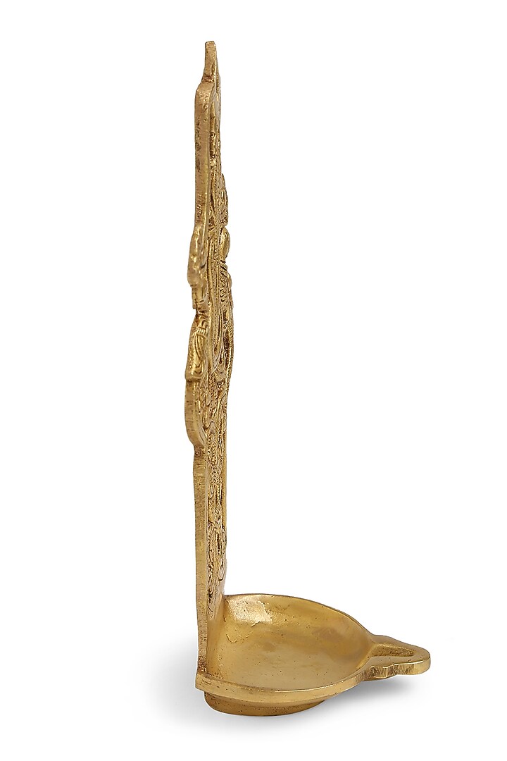Antique Gold Brass Wall Diya by Amoliconcepts at Pernia's Pop Up Shop