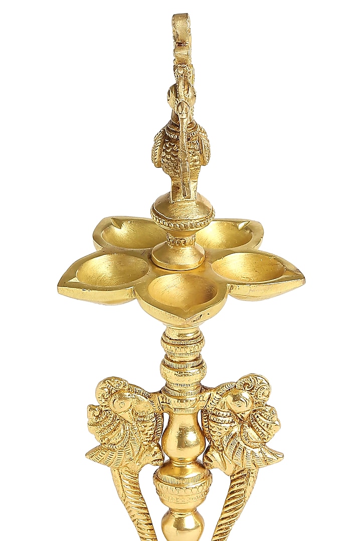 Antique Gold Brass Peacock Lamp by Amoliconcepts at Pernia's Pop Up Shop
