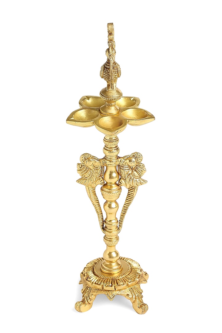 Antique Gold Brass Peacock Lamp by Amoliconcepts at Pernia's Pop Up Shop