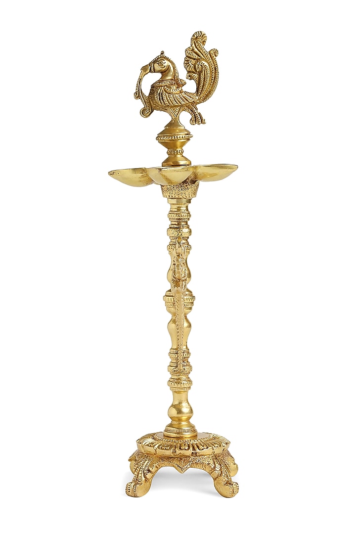 Antique Gold Brass Peacock Lamp by Amoliconcepts at Pernia's Pop Up Shop