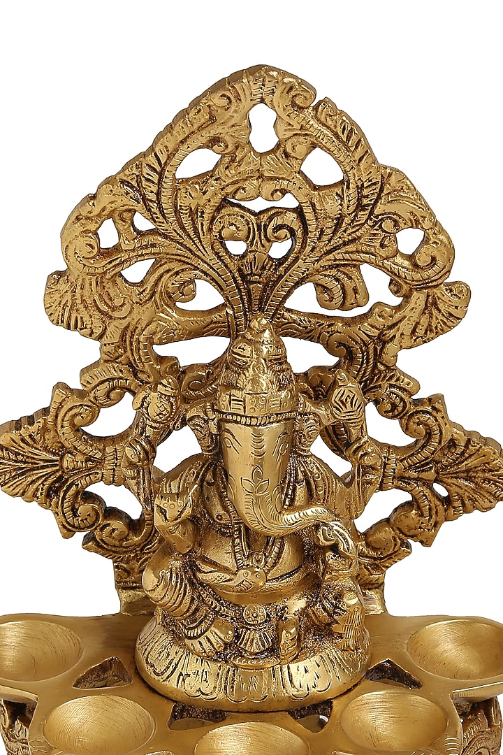 Antique Gold Brass Ganesha Lamp by Amoliconcepts at Pernia's Pop Up Shop
