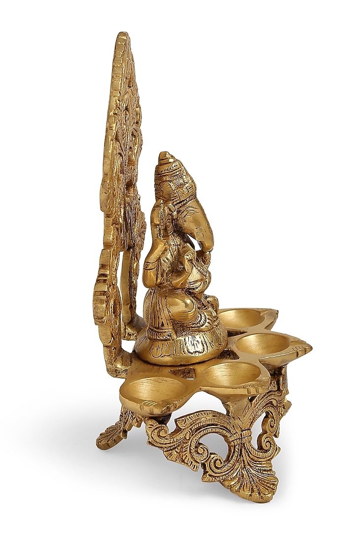 Antique Gold Brass Ganesha Lamp by Amoliconcepts at Pernia's Pop Up Shop