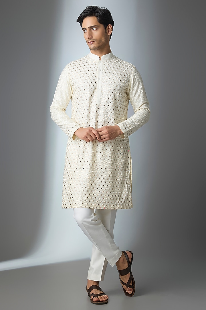 Ivory Silk Kurta by ARTIMEN at Pernia's Pop Up Shop