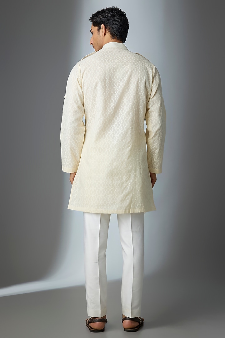Ivory Chanderi Silk Kurta by ARTIMEN at Pernia's Pop Up Shop