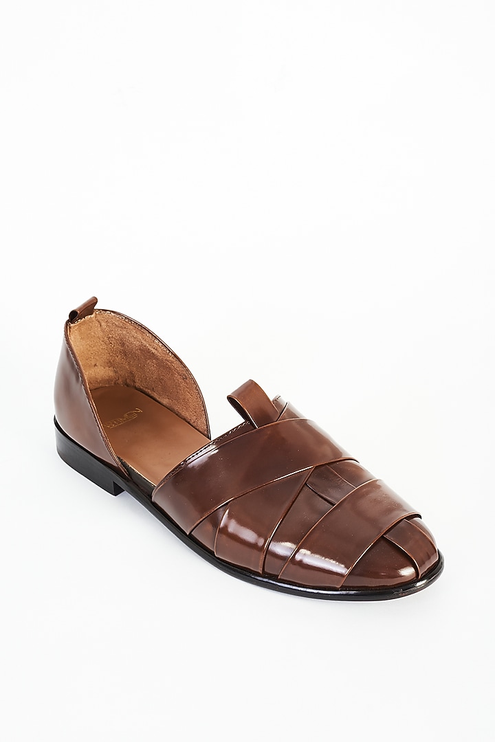 Brown Leather Shoes by ARTIMEN at Pernia's Pop Up Shop