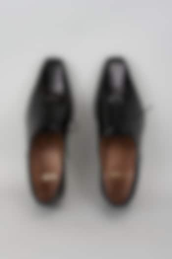 Black Leather Oxford Shoes by ARTIMEN