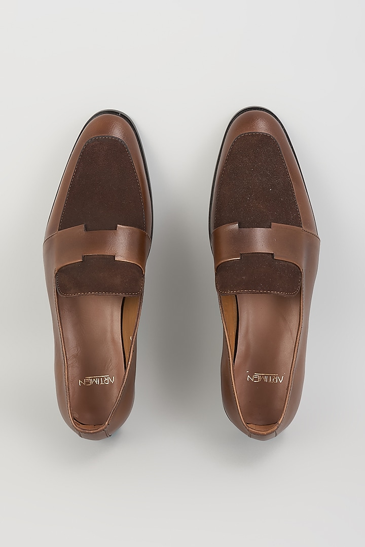 Brown Leather Loafers by ARTIMEN at Pernia's Pop Up Shop